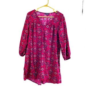 American Eagle Outfitters Boho Red Floral Shift Dress size Small